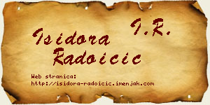Isidora Radoičić vizit kartica